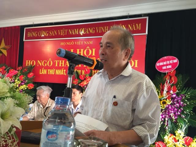Ông Ngô Vui, Chủ tịch HĐNTVN phát biểu chỉ đạo Đại hội