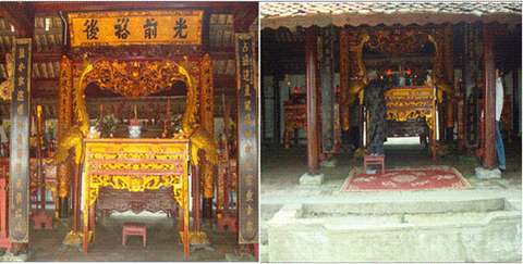 Ban thờ đền Đồng Cần xã Đức Thịnh, huyện Đức Thọ, Hà Tĩnh
